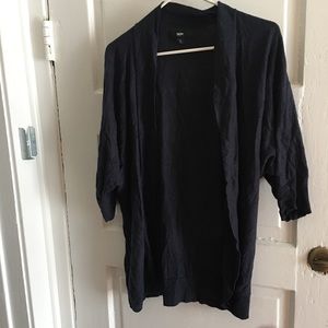 Navy 3/4 sleeve open sweater large